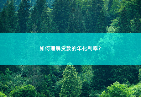 如何理解贷款的年化利率？如何理解贷款的年化利率？-掌中文学