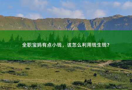 全职宝妈有点小钱，该怎么利用钱生钱？人在家中坐，钱从哪里来？-掌中文学