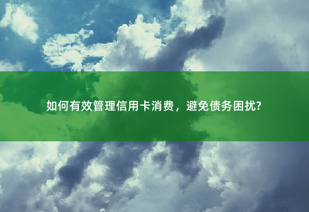 如何有效管理信用卡消费，避免债务困扰?学会控制花销，远离债务陷阱-掌中文学