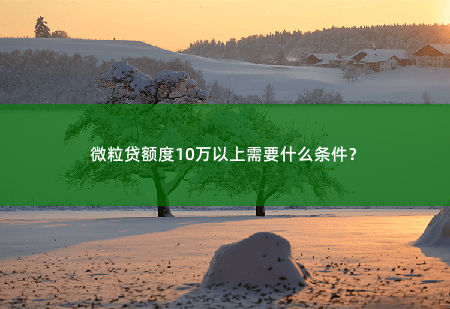 微粒贷额度10万以上需要什么条件？微粒贷额度10万以上的都是什么人？-掌中文学