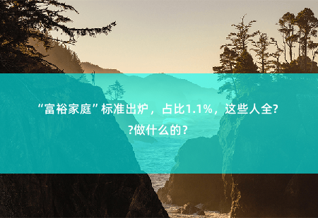 “富裕家庭”标准出炉，占比1.1%，这些人全是做什么的？-掌中文学