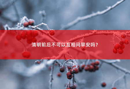 清明前后不可以互相问早安吗？-掌中文学