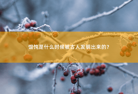 馄饨是什么时候被古人发明出来的？-掌中文学