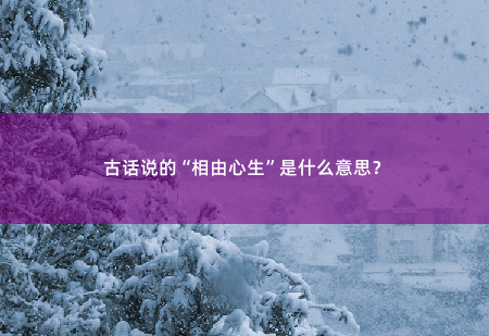 古话说的“相由心生”是什么意思？-掌中文学