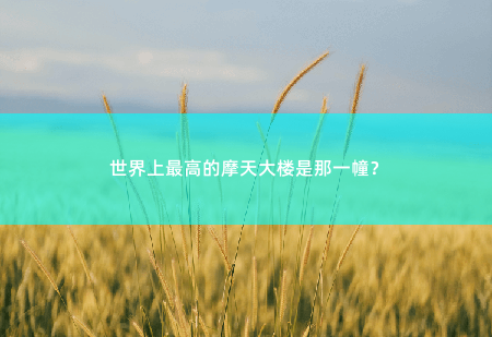 世界上最高的摩天大楼是那一幢？挑战极限，刷新高度-掌中文学