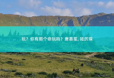  玩？你有那个命玩吗？唐慕笙, 陆厉琛陆爷，夫人她带崽掀翻帝都了-掌中文学