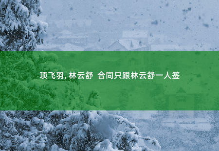   项飞羽, 林云舒  合同只跟林云舒一人签 超强战尊 -掌中文学