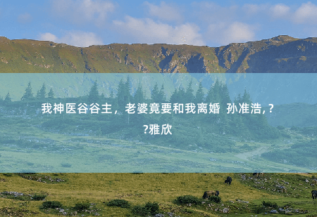 我神医谷谷主，老婆竟要和我离婚  孙准浩, 赵雅欣超完美的答案-掌中文学