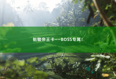 骷髅帝王卡——BOSS专属！血狱之王-掌中文学